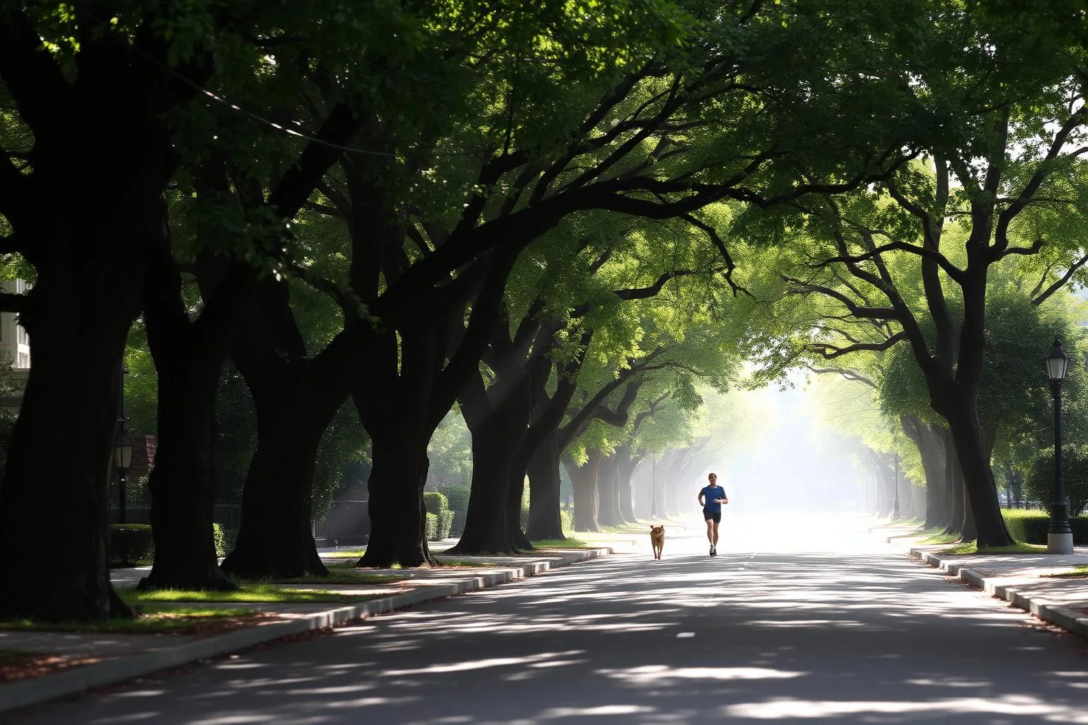 Quiet tree-canopied street in Sharon Woods on a weekend morning