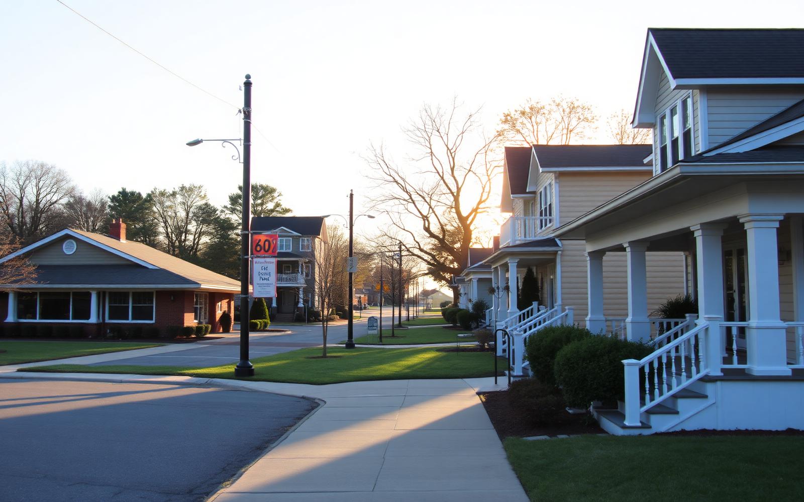 Mid-century and newly built homes along a sidewalk-lined street in Barclay Downs, Charlotte