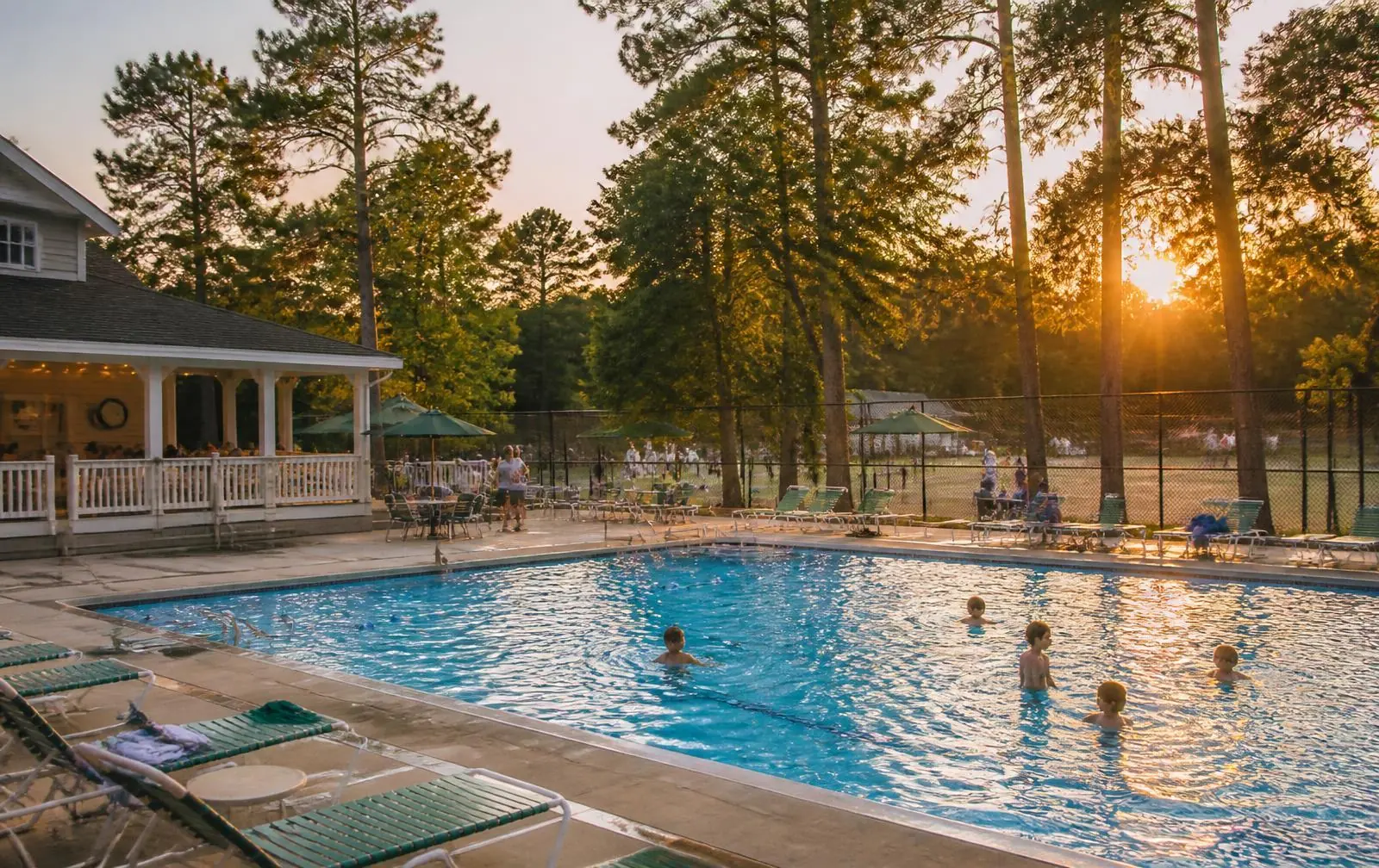 Summer afternoon at a neighborhood swim club near Sharon Woods, Charlotte